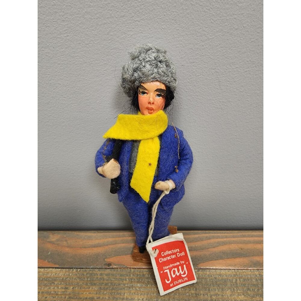 Donegal Man Handmade Doll Figure By Jay Of Dublin Ireland 5-3/4" x 1-1/4"